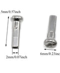 Close-up of 14mm nipples for Stainless Steel Bike Spokes 270mm 14G Set With 14mm Nipples For Mountain And Road Bikes.