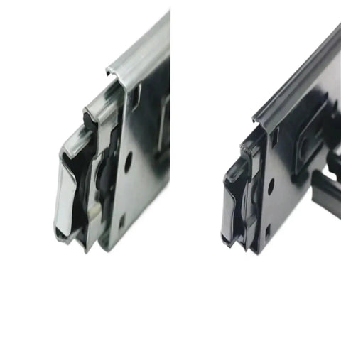 Close-up of Full Extension Drawer Slides And Short Drawer Slides Guide Rail Hardware Set For Cupboard And Home Kitchen Steel 12cm