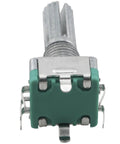 Front view of EC11 Rotary Encoder With Switch Pro Grade Digital Potentiometer 20mm Plum Blossom Shaft 5 Pin 5 Pack