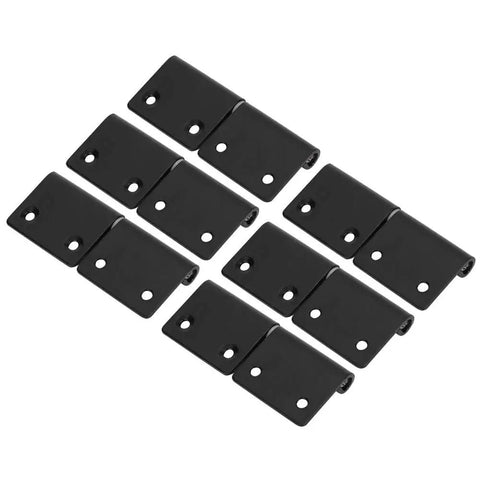 Lift Off Cabinet Hinges Detachable Flag Door Hardware Heavy Duty Stainless Steel Cupboard Fixings six black hinges on display.
