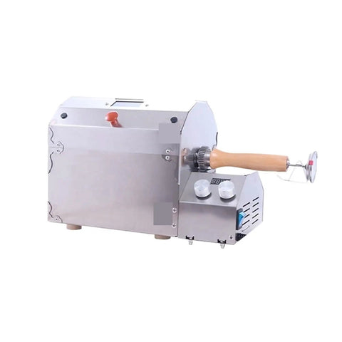Game Changer Portable Coffee Roaster With Pinpoint Temperature Control And Adjustable Rotation Speed Compact Travel Machine for fresh daily brews, silver metal design.