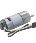 Built Tough High Torque Gear Motor Encoder With Reversible Reducer 24V DC 506 Reduction Metal Gearbox, wires attached