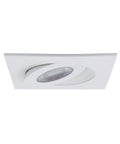 24 Pack 4 Inch Square Adjustable LED Recessed Lights, Pivot Gimbal Design, 9W Output Hits 700 Lumens, 5 Selectable Warmth Levels, IC Rated Seal Keeps Airflows Tight, Durable White Frame, Universal 120 To 277V Support - top angle view of recessed light fixture
