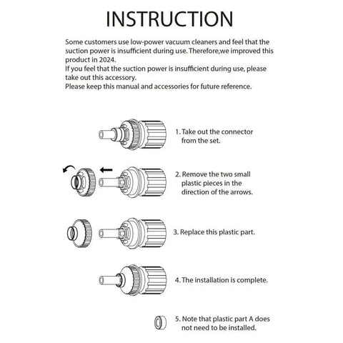 Illustration showing assembly instructions for All In One Micro Cleaning Kit For Vacuums with step-by-step guide