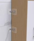 4 Piece Furniture Anti Tip Kit With Adhesive Wall Anchors For Home Use No Fuss Install Sturdy Stainless Steel And Acrylic Materials To Secure TVs And Heavy Furniture From Tip Overs; cabinet shown