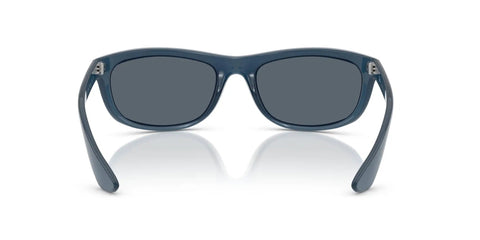Balorama RB4089 Rectangular Wrap Sunglasses For Men Opal Blue Frame With Blue Lenses 62mm Lightweight Durable Build With Double Rivets