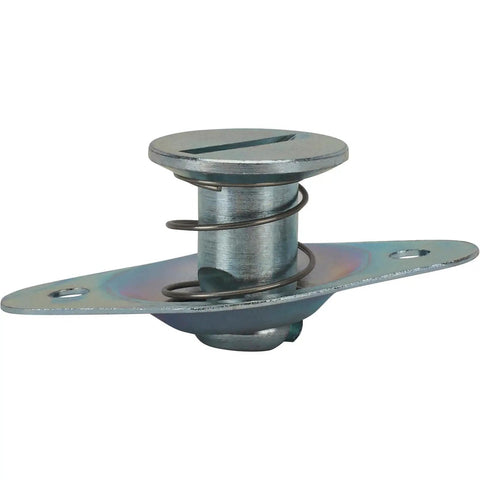 Slick Flush Mount Quarter Turn Panel Fasteners With Self Ejecting Springs,.500 Inch Grip, heavy duty zinc steel fastener close-up view.