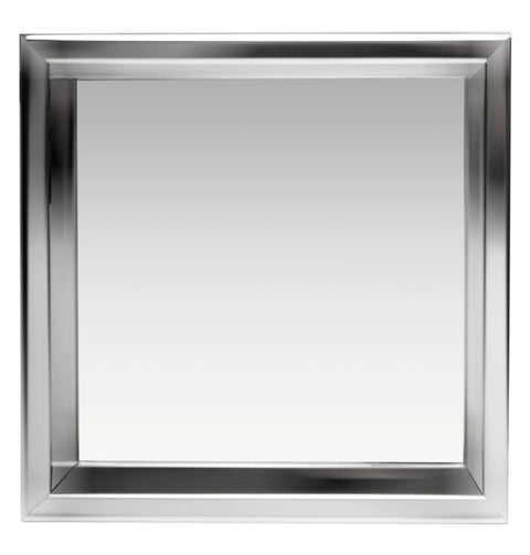 Polished Stainless Steel Square Bath Shower Niche 12 x 12 Inch, Single Shelf, Ready To Mount, Fully Finished Wall Inset Organizer