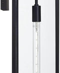 Modern Industrial Outdoor Wall Light Fixture In Mystic Black With 27 Inch Clear Glass Panels for exterior use, front view