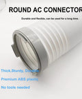 Exhaust Hose Coupler Window Adapter For Portable A C Unit 5.9 Inch Round Connector Durable ABS, shown in close-up view.
