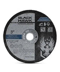 Premium 3 Inch Cut Off Wheels 1/16 Thick With 3/8 Arbor 25 Pack Tough As Nails Zirconia Discs close-up view.