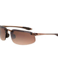 Brown Frameless Safety Glasses With Ultra Light Frame Scratch Resistant Lenses Adjustable Nosepiece 8 To 10 Base Curve