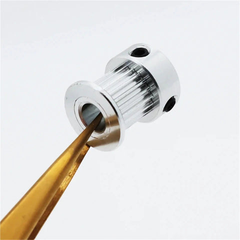 Solid 5-1 Timing Pulley Kit With 16T And 80Gears For Speed Reduction Using 2GT Belts And 6mm Width Double Flange Multi Bore Design For Smooth Machine Gear Up And Reliable Heavy Duty Performance, silver aluminum pulley