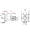 Technical diagram of a Pack Of 5 EC11 7 Pin 360 Degree Rotary Encoder Code Switch Digital Potentiometer With 15mm Shaft For DIY Electronics
