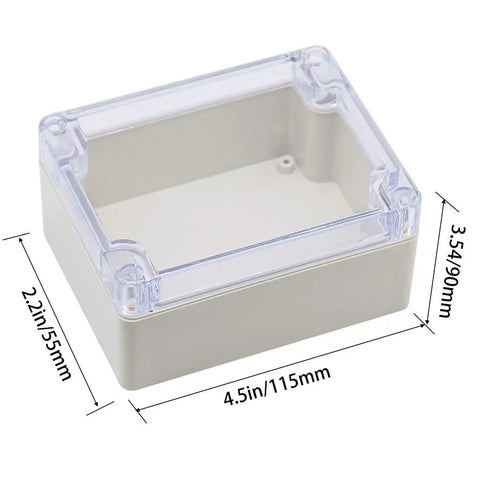 ABS Plastic Junction Box IP65 Waterproof Dustproof Electrical Enclosure With Clear Cover 4.5 By 3.5 By 2.2 Inch Gray