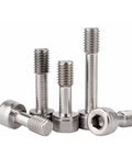 Built Tough M8 X 45mm Stainless Steel Captive Screws With Hex Socket Cap Head And Plain Washers, five screws showing size and detail.