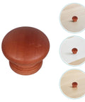 8 Pack Wood Dresser Knobs With Classic Brown Tone shown from above, featuring rounded design perfect for cabinet and drawer replacement.