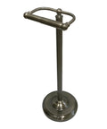 Vintage Freestanding Toilet Paper Holder In Polished Brass Finish With Solid Brass Construction, Weighted Base, Easy Install