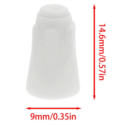 White ceramic wire-nut connector (porcelain twist cap) for 18-8 AWG, 9mm diameter, 14.6mm tall.