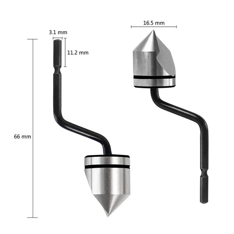 Durable M2 High Speed Steel Deburring Countersink Bit Set With Hand Reamer RD16.5 BC1651 with measurements and detail view
