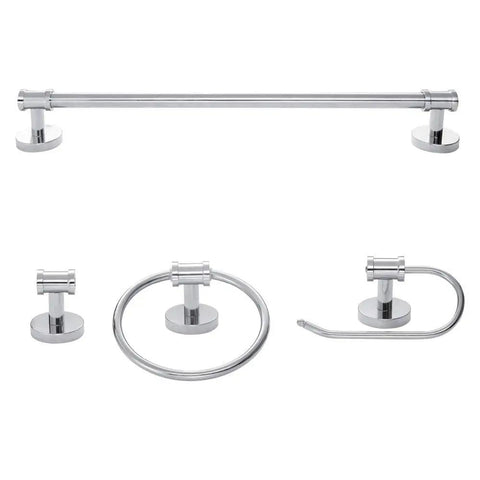 Freya All In One 5 Piece Bathroom Set With Chrome Vanity Light And Frosted Glass Shades Includes Towel Bar Towel Ring Robe Hook Toilet Paper Holder