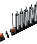 Magnetic One Half Inch Socket Organizer Pro Series Set with Missing Tool Indicator shown in modular design, orange accents visible.