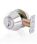 Double Keyed Deadbolt Lock With Keyed On Both Sides And Two Way Adjustable Cylinder For Privacy Or Passage, Satin Stainless Steel Finish