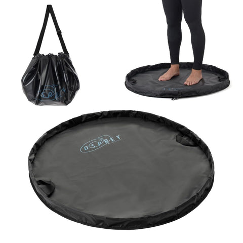 Heavy Duty Wetsuit Changing Mat And Portable Waterproof Changing Bag For Beach Trips Foldable And Water Resistant Travel Ready Grab And Go Surf Gear For Sand Grass And Tarmac Black One Size