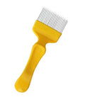 Beekeeping Uncapping Fork With 18 Tines Stainless Steel Bee Tool For Harvesting Honey From Frames, yellow handle, white background