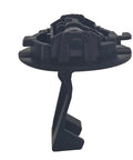 Side view of Washer Lid Strike Replacement W11457841, heavy duty door strike lock for top load washers, dark gray