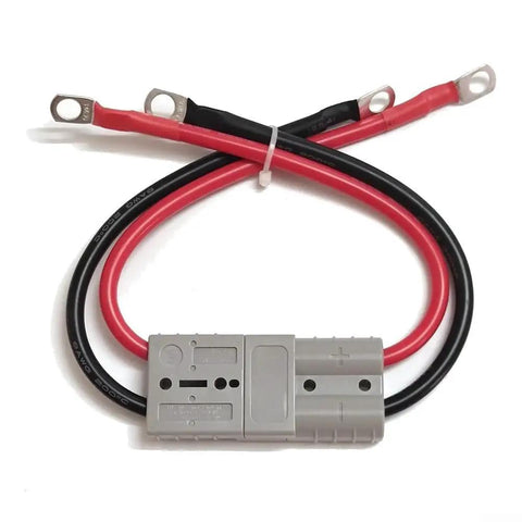 Heavy Duty Fifty Amp Ev Charging Pole Connector Featuring Thirty Centimeter Beefy Silicone Cord Stranded Tinned Copper Wire with terminals.