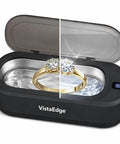Pro Grade Ultrasonic Cleaner For Jewelry And Glasses With 48KHz Frequency 350ml Stainless Steel Tank Digital Touch Display open with ring