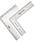 L-Square Stainless Steel Measuring Tool 3 By 4 Inches With 1/32 Inch Increments, Metric Back, And.022 Inch Thickness, dual-sided ruler