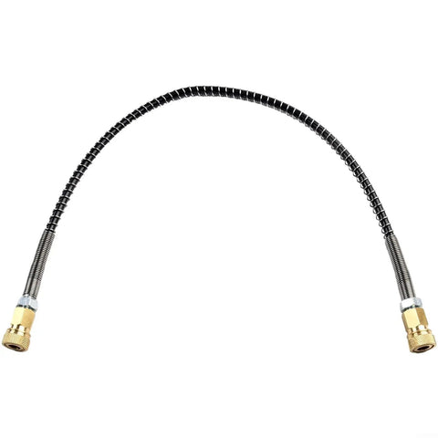 High Pressure Air Hose 50cm M10x1 Thread Fits Compressor Pump 63MPa Stainless Steel Braided Line With Quick Connect Female Port Rated Up To 9000 Psi Burst Strength Plus 4500 Psi Working Limit Ensures You Have A Gutsy Tool Built For The Grind. black braided hose with brass quick connect female ends