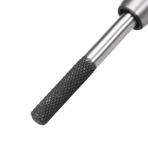 Close-up of knurled grip on adjustable tap wrench handle for metric M2 to M8 taps and 3 to 6 mm sizes handy die casting body tap tool with reamer.