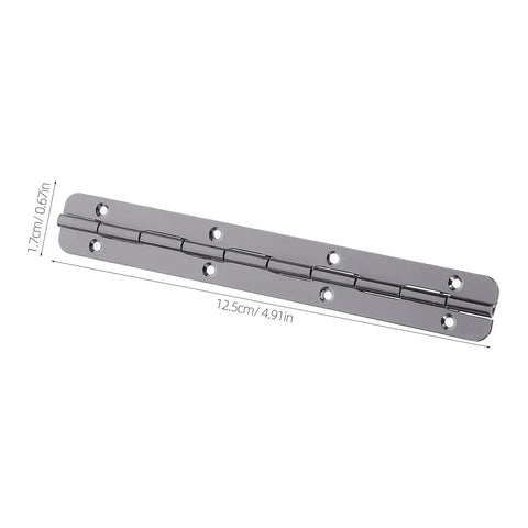 2 Pack Beefy Continuous Piano Hinges 5 By 0.7 Inch Stainless Steel Heavy Duty Hinges With Pre Drilled Holes For Cabinets Mailboxes Doors