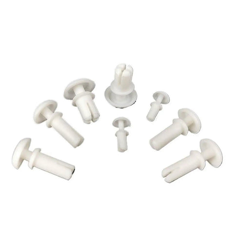 Heavy Duty Nylon Expansion Rivet Clips Self Locking Push Pin Fasteners For Auto Trim Panels Tool Free Install showing various sizes and shapes.