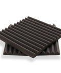 Top Shelf 20 Piece Grey Sound Proof Foam Panels For Professional Home Recording Studio Acoustic Treatment High Density Flame Retardant Wedge Tiles Quick Setup Vibe Shaper stacked wedge tiles in grey foam
