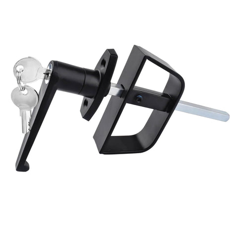 Black L-handle lock with keys from Complete Shed Door Hardware Kit