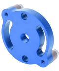Heavy Duty Aluminum Wood Panel Hole Puncher With Ridiculously Precise Center Punching Gauge For Creating Dead On Layouts During Fine Precision Drilling Or Shop Projects, blue color, round shape.