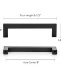 Square Cabinet Pulls 10 Pack 5 Inch Matte Black Cabinet Handles For Cupboards And Drawers Kitchen Hardware For Doors