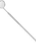 Durable Stainless Steel Dental Mirror For Gums Cavities And Tongue Inspection Handheld Dentist Tool With Clear Visibility From Every Angle And Easy Maintenance For Daily Use By Dental Assistants, angled view