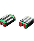 4 Piece Bearing Steel Carriage Slider Set For HGH Series Linear Guides And HGR Rails, Smooth Low Backlash Motion Components For CNC Machines, 3D Printing, And Rail Motion Systems, HGW20CC Compatible. Two steel carriage sliders shown