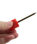 Close-up of Red Archery Target Face Pins 10 Pack Manganese Steel Nails For Target Boards And Foam Darts Quick Easy Install