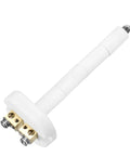 K-type ceramic kiln thermocouple probe, side view, 3.2x100mm, white ceramic sheath with brass terminal block