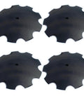 Four Pack 18 Inch Notched Harrow Disc Blades Fit One Inch Or One And One Eighth Inch Square Axle 3.5 Millimeter Thick Built From Heat Treated 65Mn Steel