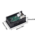 2-Pack 0.28 Inch LED Voltmeter Ammeter Dual Display Digital Multimeter for DC Power, compact black panel meter dimensions shown