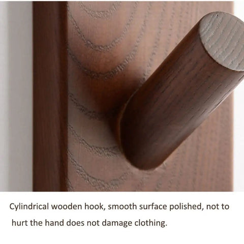 Slick Wall Mounted Coat Rack With Nifty Key Organizer Hook For Bathroom Entryway Closet featuring polished cylindrical wooden hook.