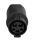 Hella Reliable EV Charger Adapter J1772 To Type 2 Socket IEC 62196 close-up of black charging connector with four pins