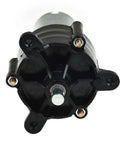 Close-up of Hand Crank Generator With 6V 12V 24V Output Portable Grab And Go Dynamo Power Supply, compact black and silver.